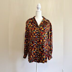 Liz Claiborne Collection, petite, size 10, button down, 1980, silk
